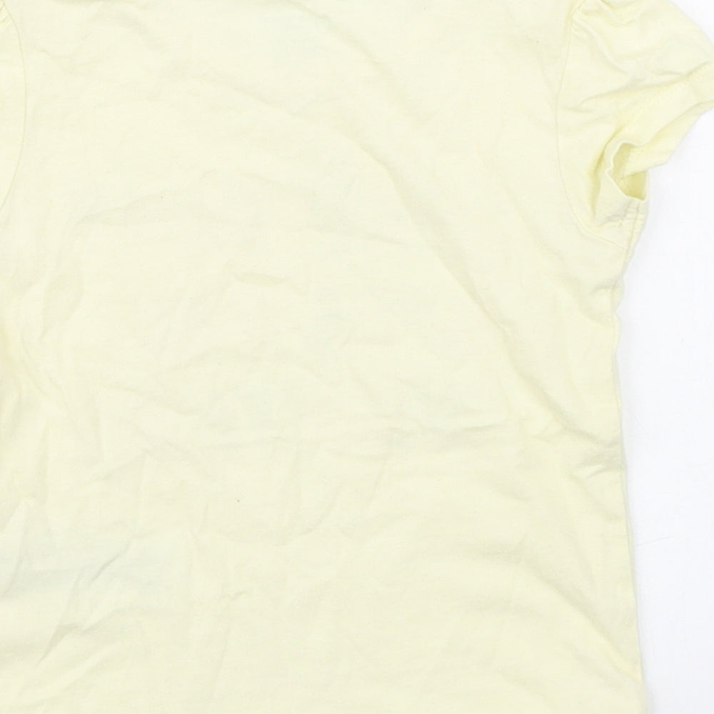 Primark Girls Yellow  100% Cotton Basic T-Shirt Size 18-24 Months Round Neck Pullover