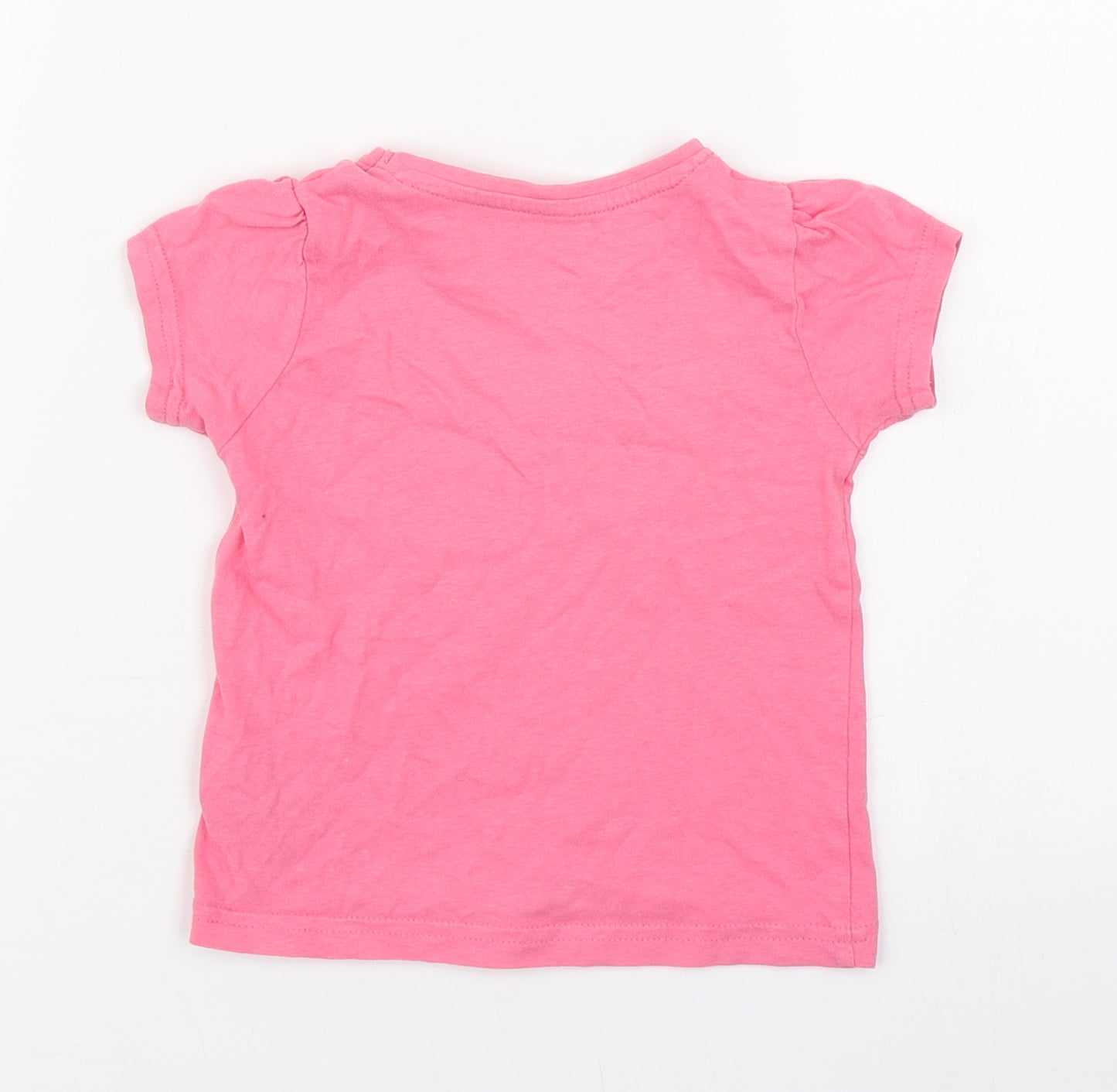 Primark Girls Pink  100% Cotton Basic T-Shirt Size 18-24 Months Round Neck Pullover