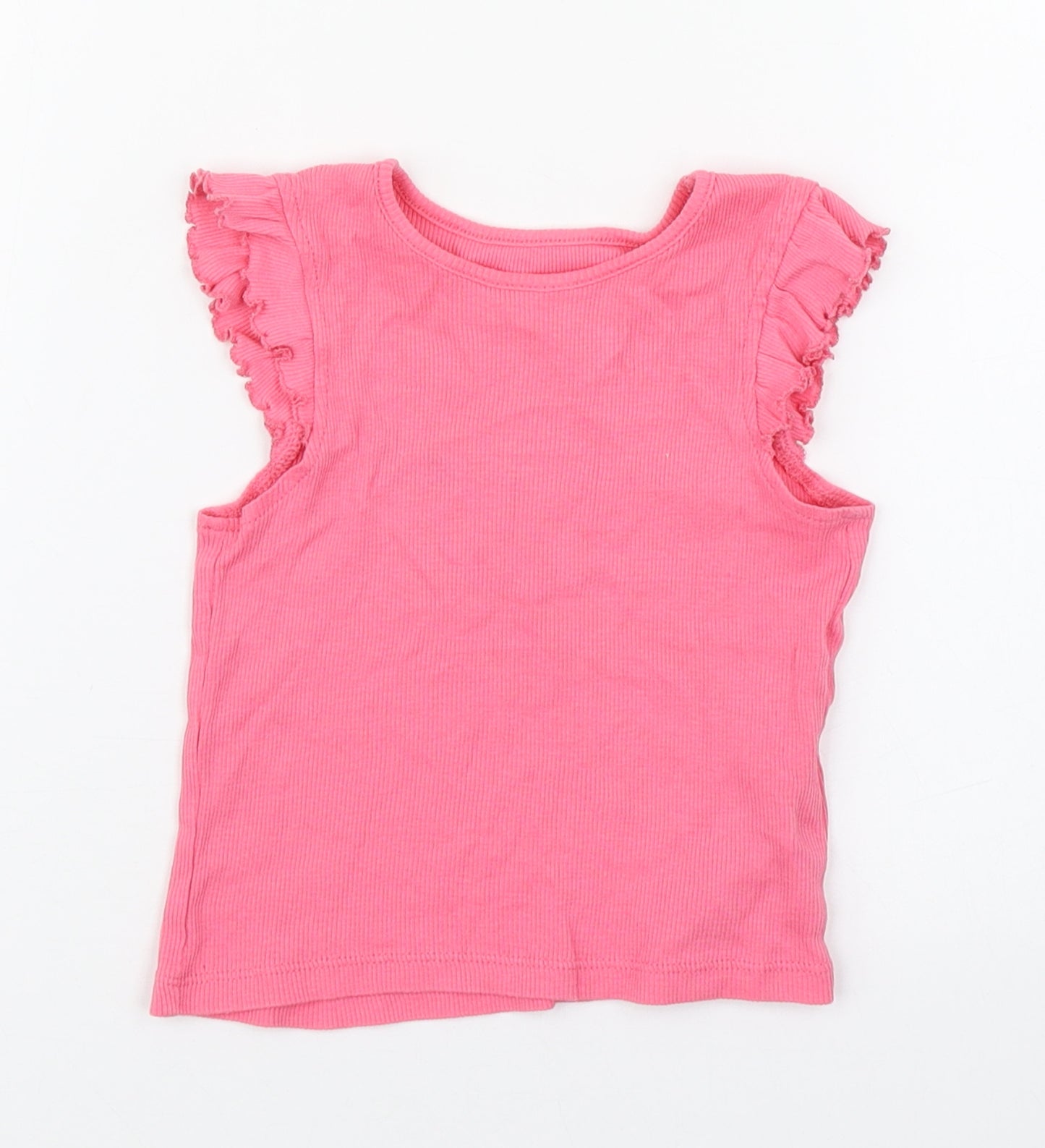Primark Girls Pink  100% Cotton Basic Tank Size 18-24 Months Round Neck Pullover