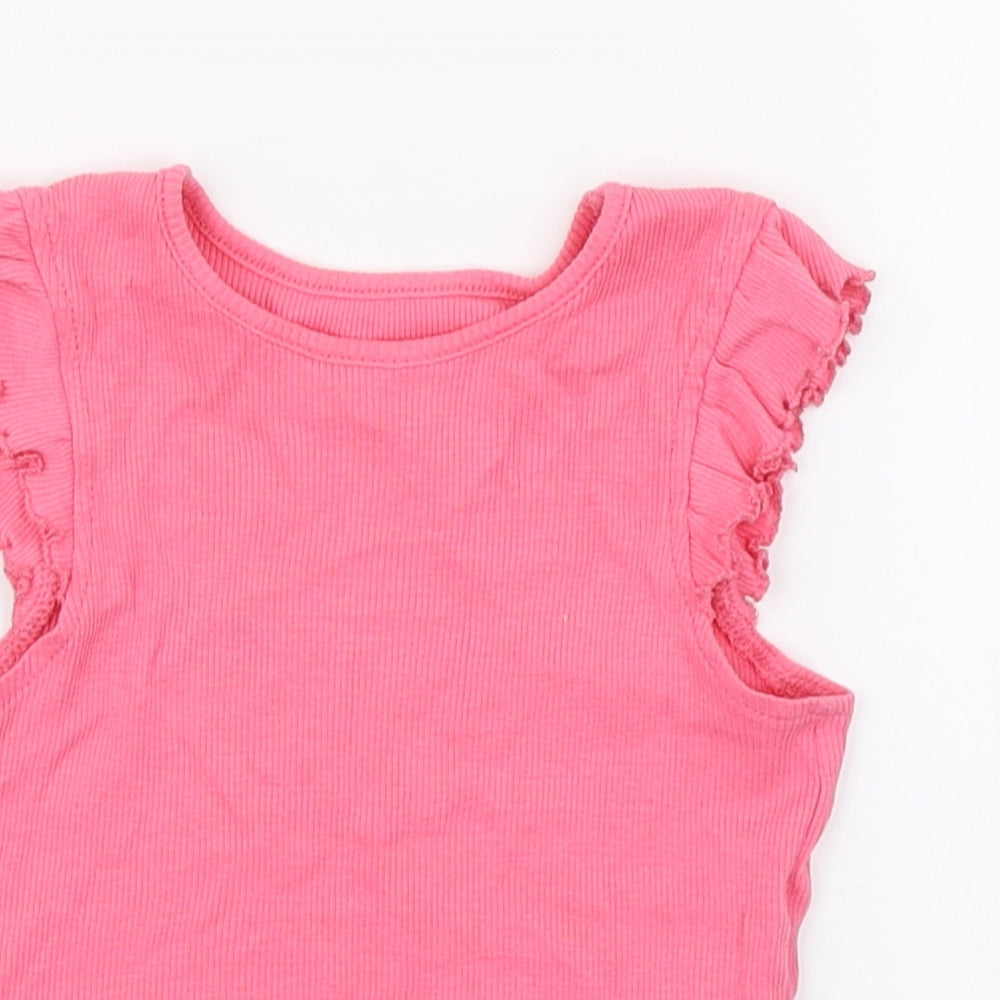Primark Girls Pink  100% Cotton Basic Tank Size 18-24 Months Round Neck Pullover