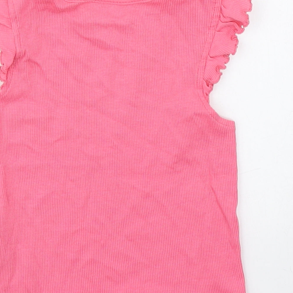 Primark Girls Pink  100% Cotton Basic Tank Size 18-24 Months Round Neck Pullover