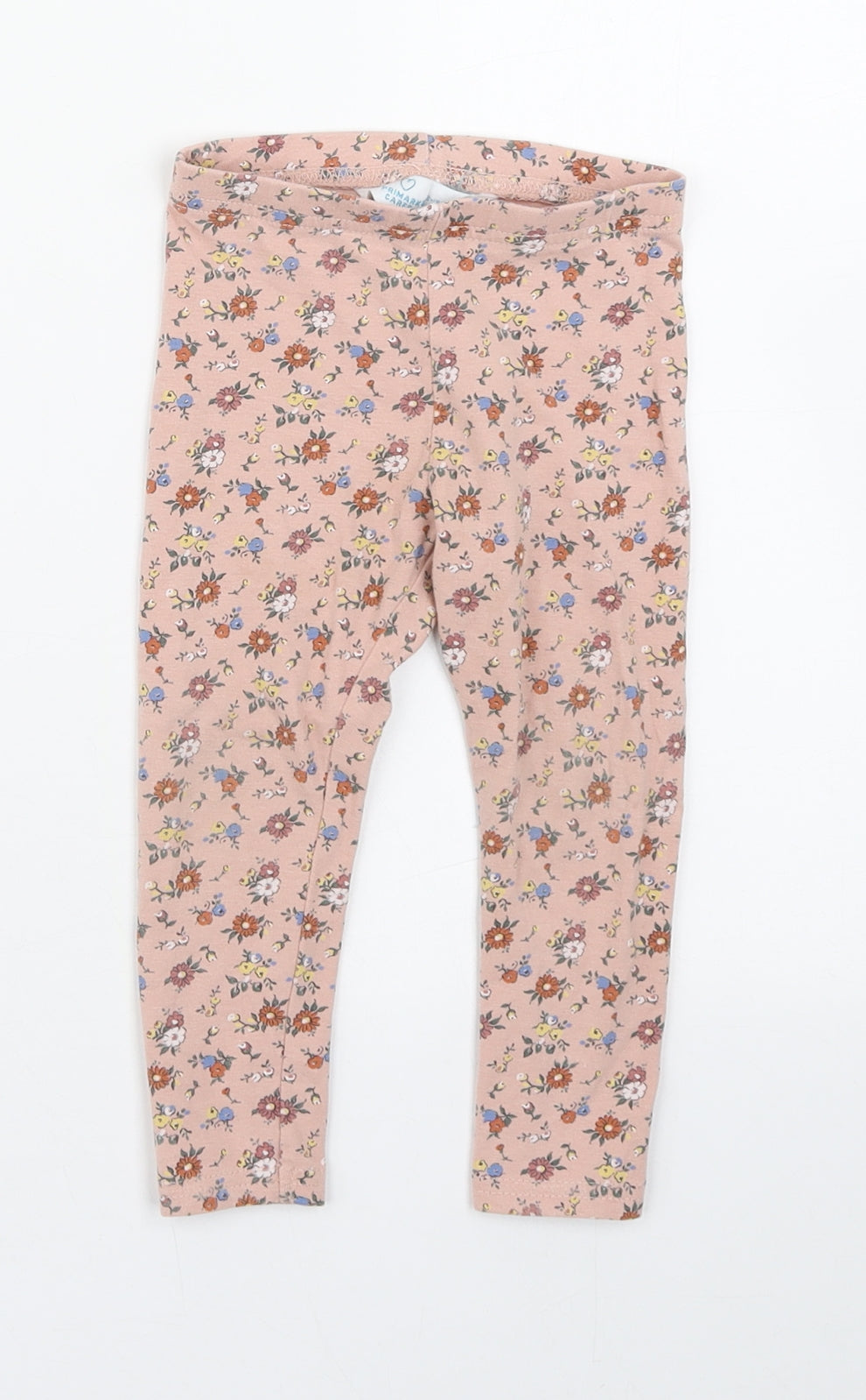 Primark Girls Multicoloured Floral Cotton Jogger Leggings Size 12-18 Months