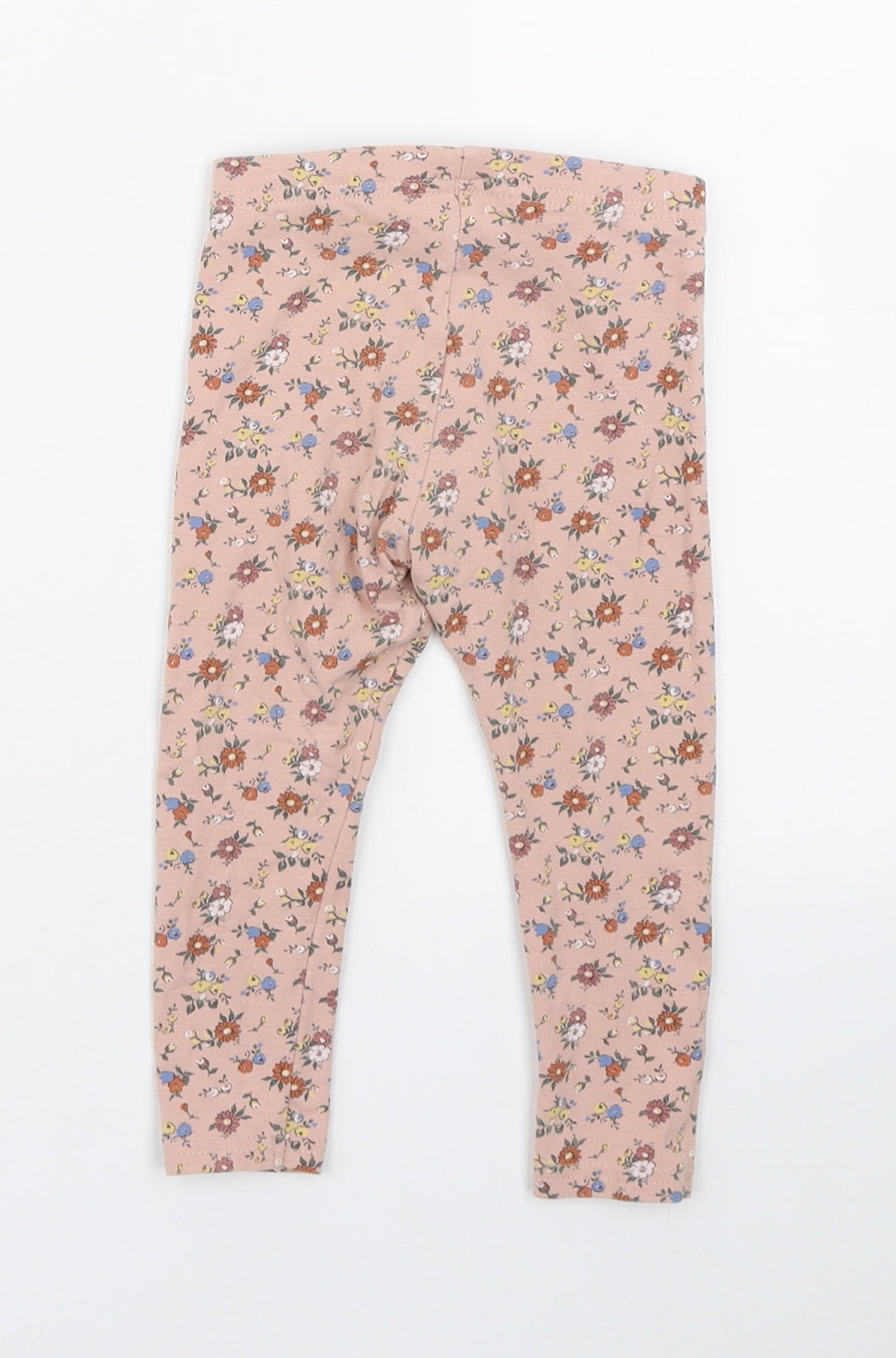 Primark Girls Multicoloured Floral Cotton Jogger Leggings Size 12-18 Months