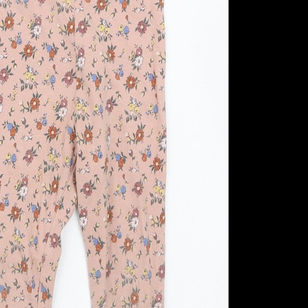 Primark Girls Multicoloured Floral Cotton Jogger Leggings Size 12-18 Months