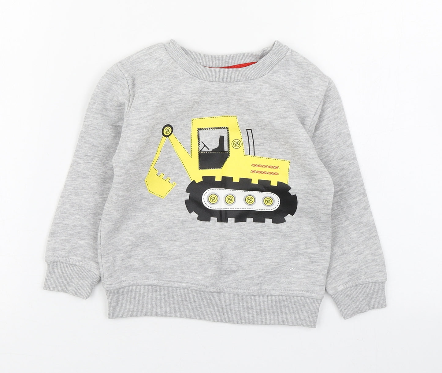 Dunnes Stores Boys Grey  Cotton Pullover Jumper Size 18-24 Months  Pullover