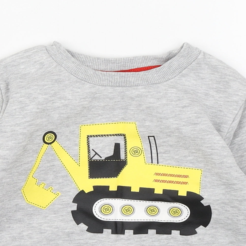 Dunnes Stores Boys Grey  Cotton Pullover Jumper Size 18-24 Months  Pullover