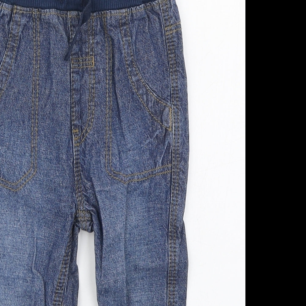 George Boys Blue  Cotton Jogger Jeans Size 9-12 Months