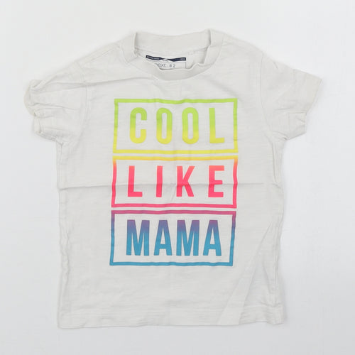 NEXT Baby White  100% Cotton Basic T-Shirt Size 18-24 Months Round Neck Pullover