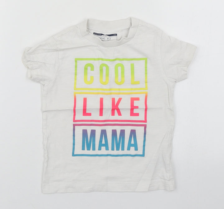 NEXT Baby White 100% Cotton Basic T-Shirt Size 18-24 Months Round Neck Pullover