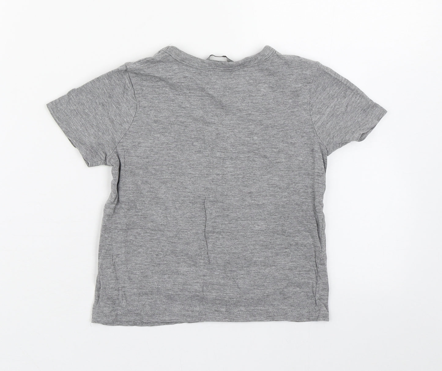 George Boys Grey  Cotton Basic T-Shirt Size 18-24 Months Round Neck Pullover