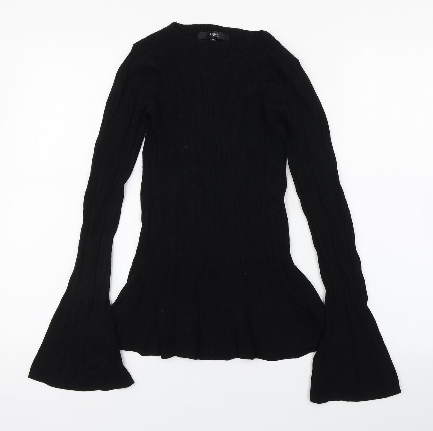 New Look Womens Black Round Neck  Viscose Pullover Jumper Size 10