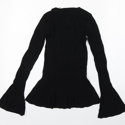 New Look Womens Black Round Neck  Viscose Pullover Jumper Size 10