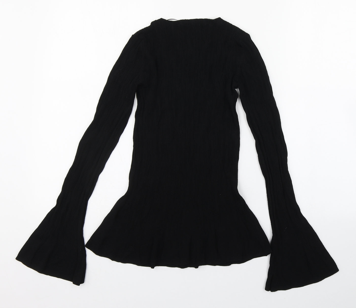 New Look Womens Black Round Neck  Viscose Pullover Jumper Size 10