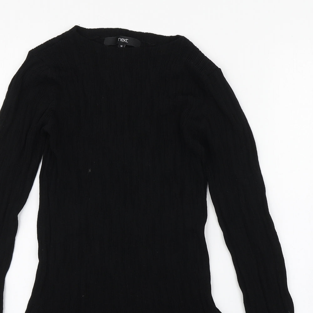 New Look Womens Black Round Neck  Viscose Pullover Jumper Size 10