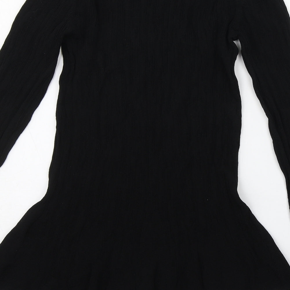 New Look Womens Black Round Neck  Viscose Pullover Jumper Size 10