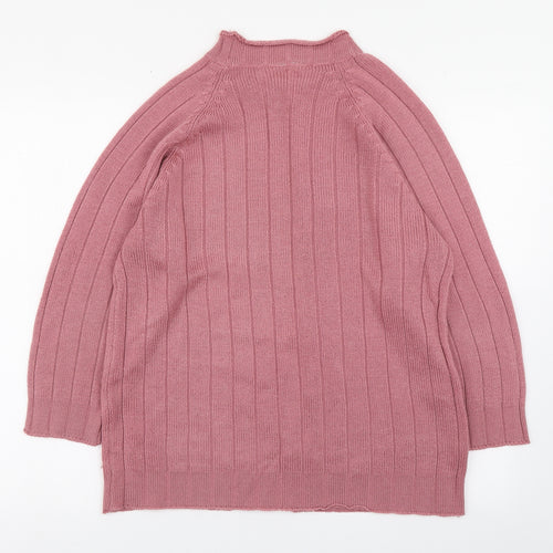 Casual Corner Womens Pink Round Neck  Acrylic Pullover Jumper Size 10
