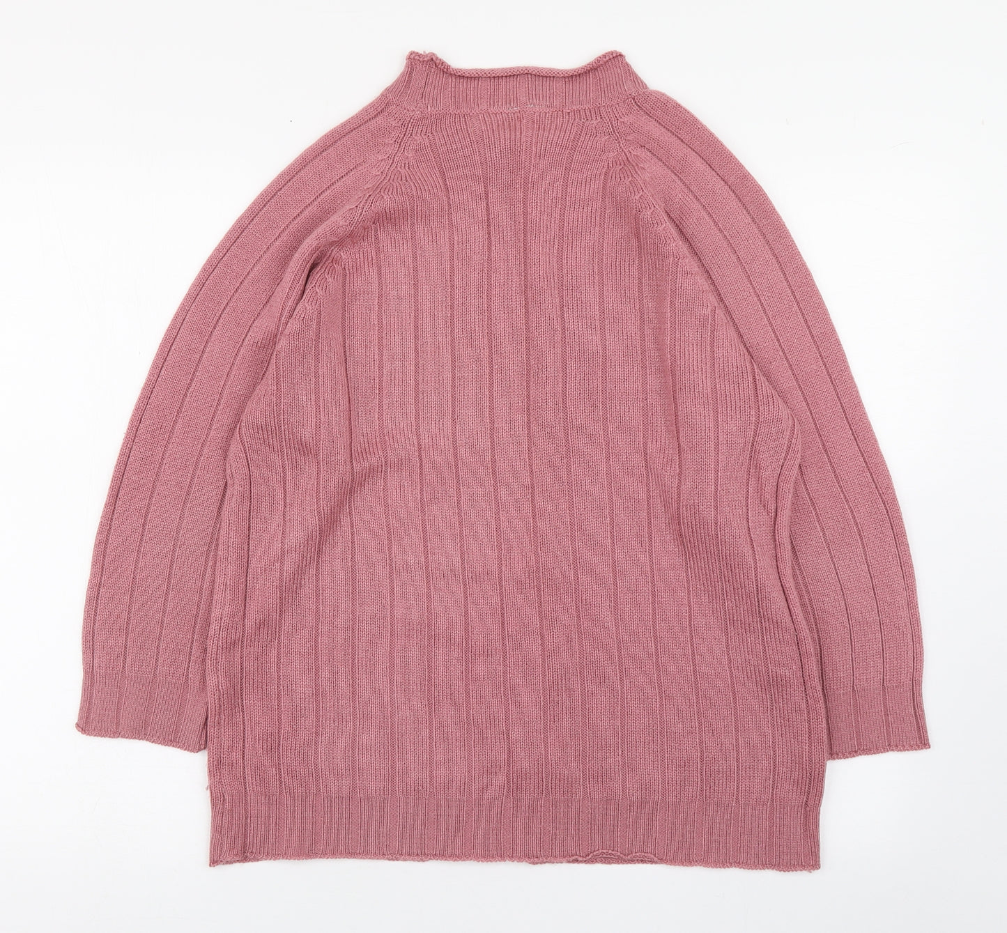 Casual Corner Womens Pink Round Neck  Acrylic Pullover Jumper Size 10