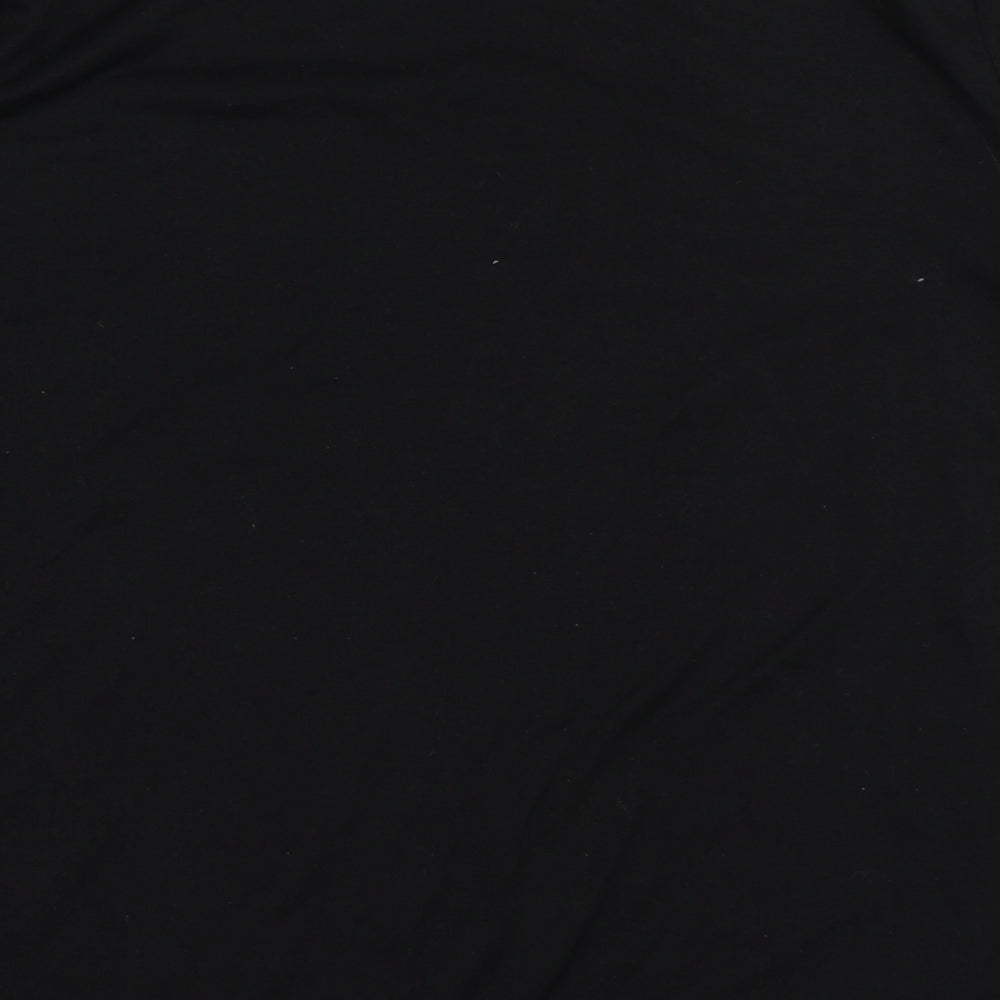 Preworn Womens Black  Cotton Basic T-Shirt Size L Round Neck