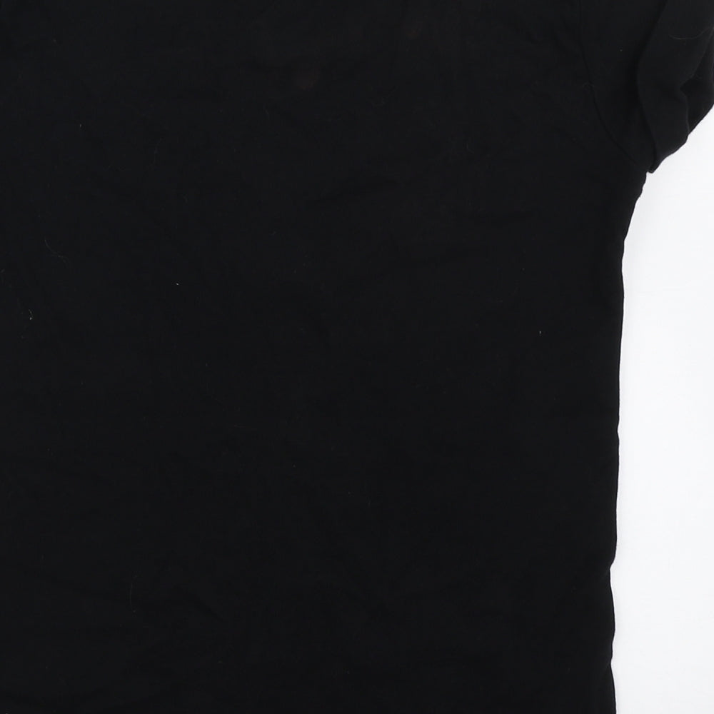 Quiz Womens Black  Cotton Basic T-Shirt Size 8 Round Neck