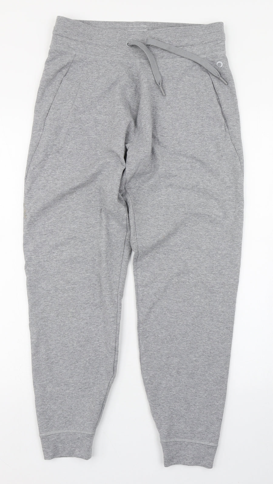 Marks and Spencer Womens Grey  Cotton Jogger Trousers Size 10 L27 in Regular
