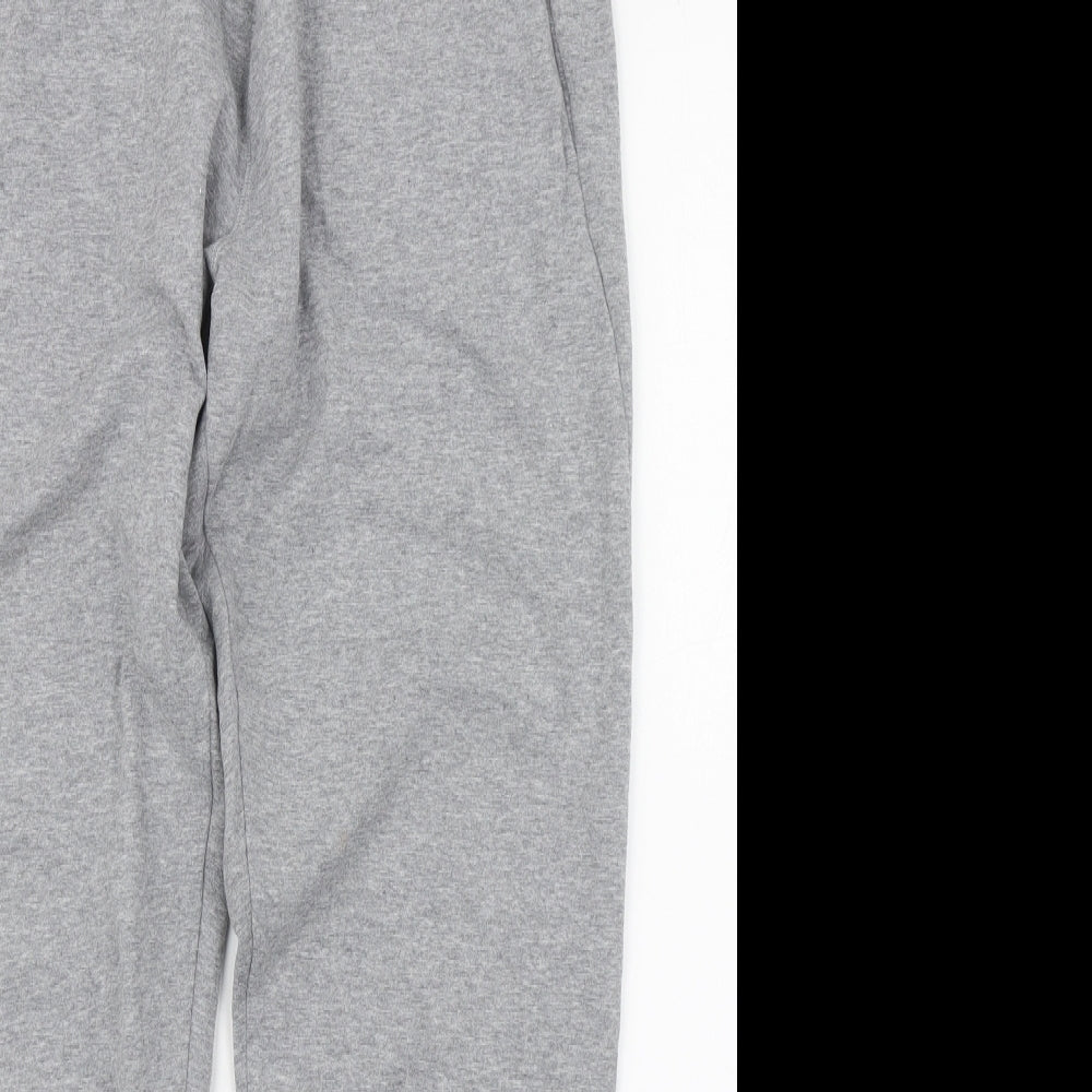 Marks and Spencer Womens Grey  Cotton Jogger Trousers Size 10 L27 in Regular
