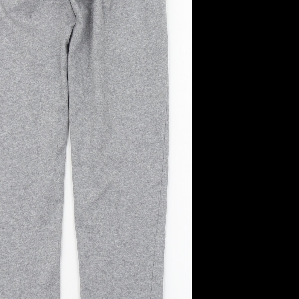 Marks and Spencer Womens Grey  Cotton Jogger Trousers Size 10 L27 in Regular
