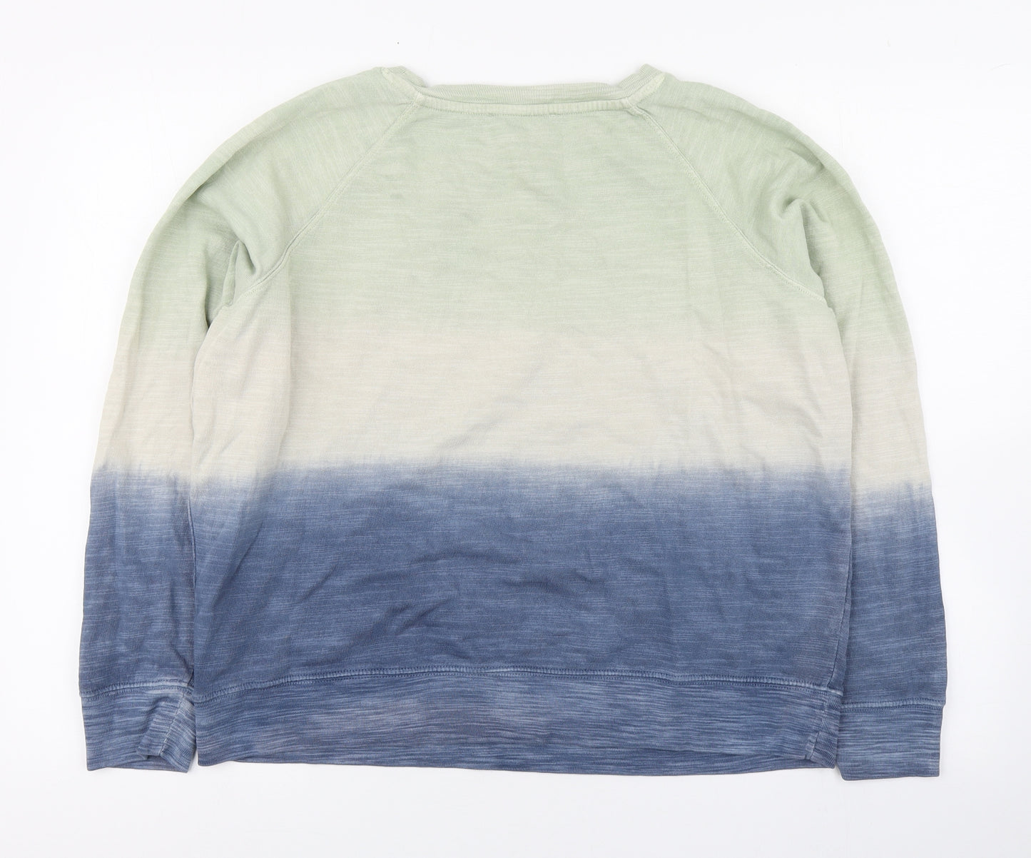 Marks and Spencer Womens Multicoloured Round Neck Striped 100% Cotton Pullover Jumper Size 16