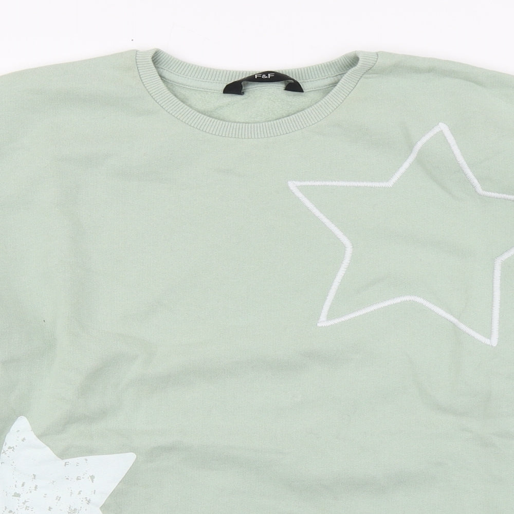 Marks and Spencer Womens Green  Cotton Pullover Sweatshirt Size 14  Pullover