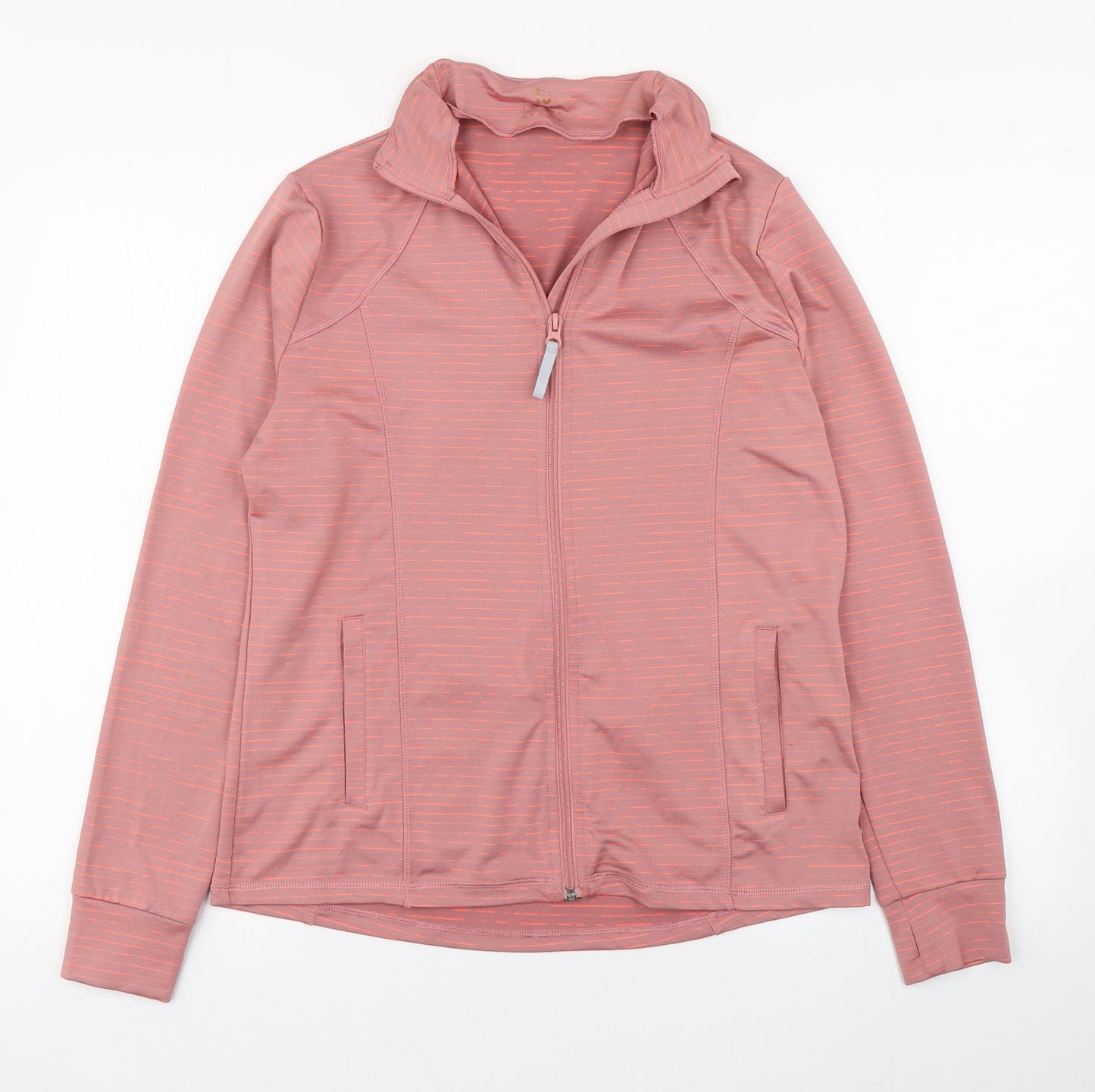 TU Womens Pink Striped  Jacket  Size 14  Zip