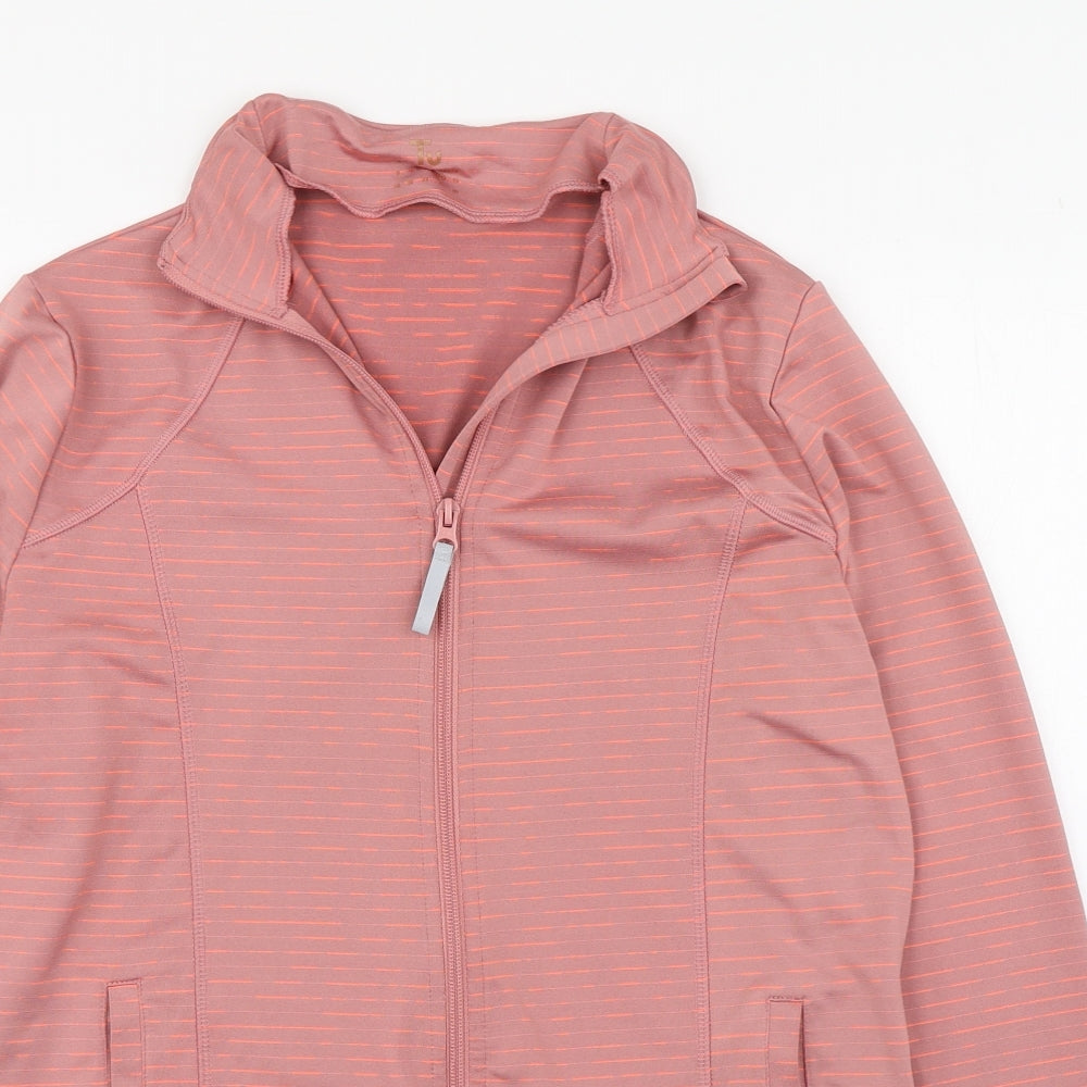 TU Womens Pink Striped  Jacket  Size 14  Zip