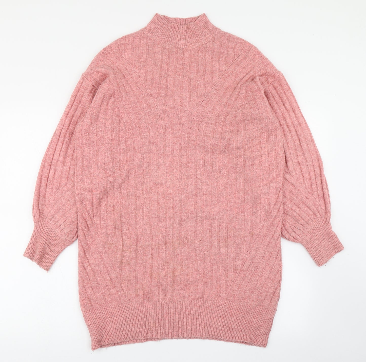 F&F Womens Pink High Neck  Polyester Pullover Jumper Size 10