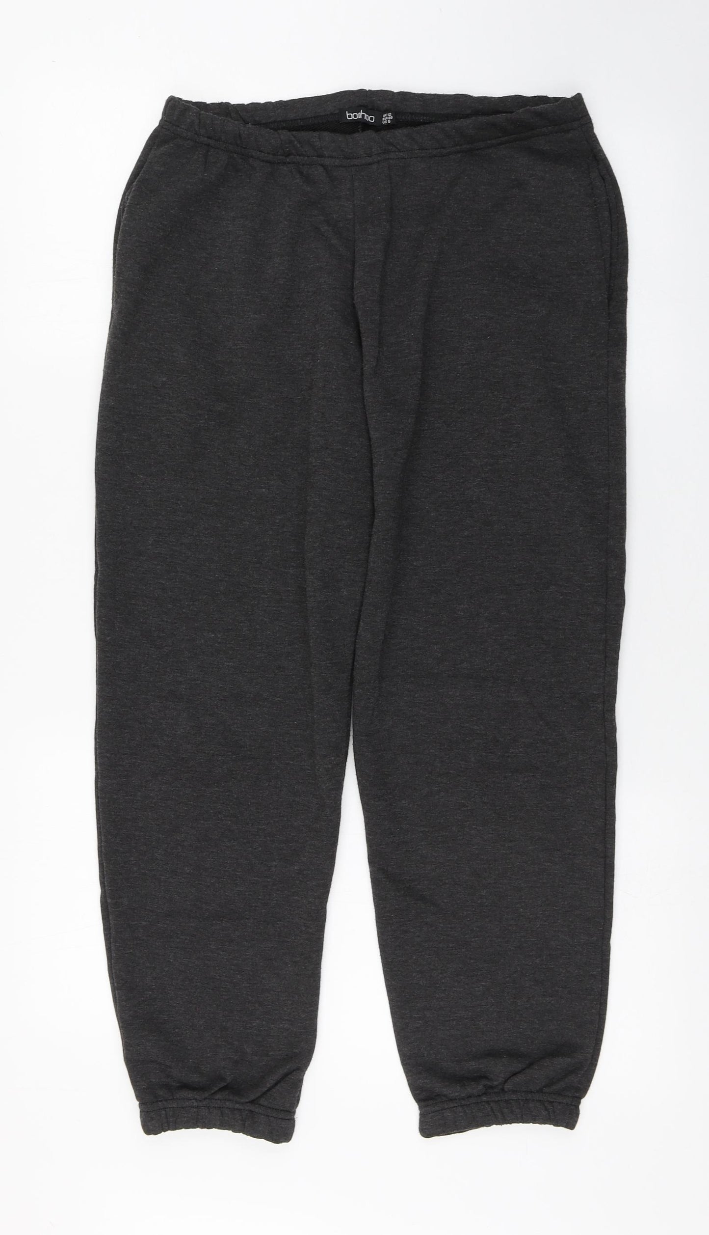 Boohoo Womens Grey  Polyester Jogger Trousers Size 12 L26 in Regular