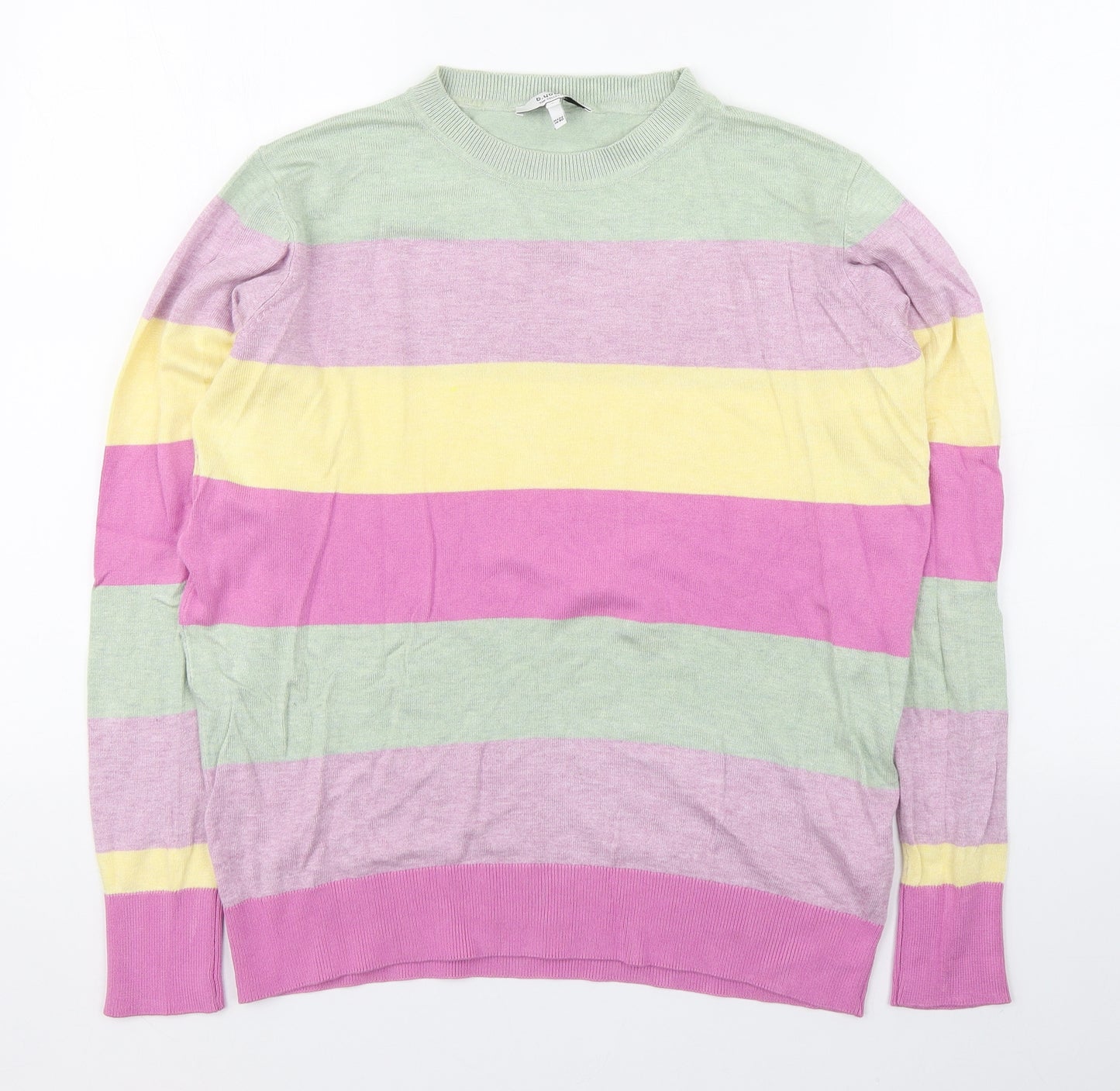 B Young Womens Multicoloured Round Neck Striped Viscose Pullover Jumper Size S
