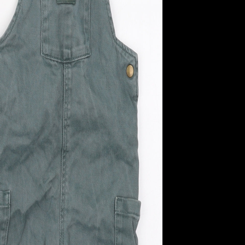 Marks and Spencer Boys Green  Cotton Dungaree One-Piece Size 18-24 Months  Button