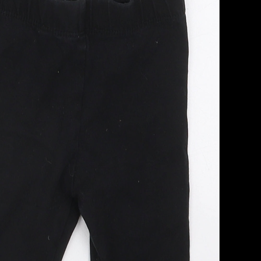 H&M Girls Black  Cotton Capri Leggings Size 3-6 Months