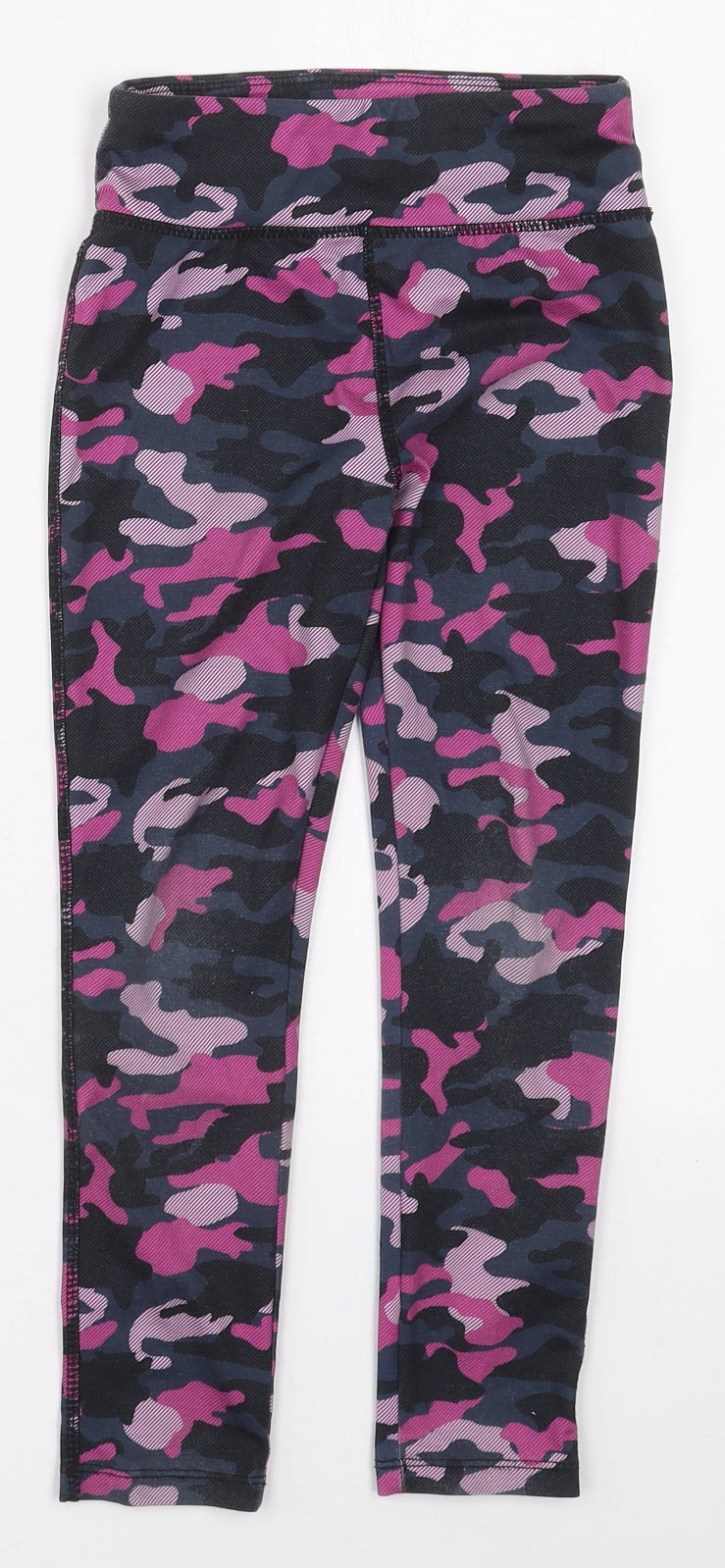 Dunnes Girls Pink Camouflage Polyester Carrot Trousers Size 6-7 Years  Regular