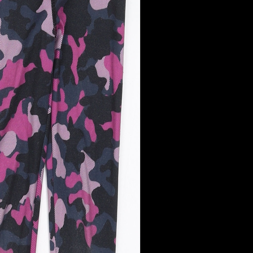 Dunnes Girls Pink Camouflage Polyester Carrot Trousers Size 6-7 Years  Regular