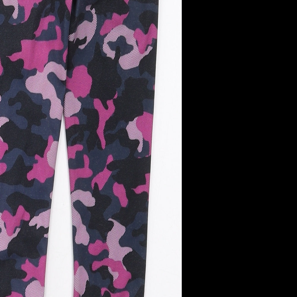 Dunnes Girls Pink Camouflage Polyester Carrot Trousers Size 6-7 Years  Regular