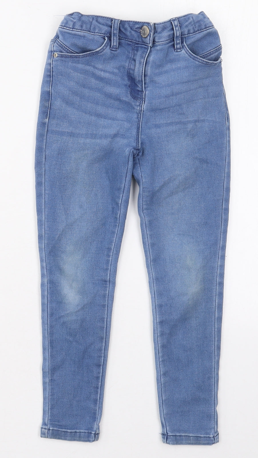 Matalan Girls Blue  Cotton Skinny Jeans Size 7 Years  Regular Button