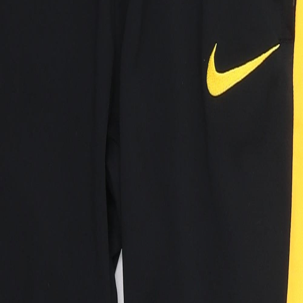 Nike Boys Black  Polyester Sweatpants Trousers Size 8-9 Years  Regular Drawstring - Yellow