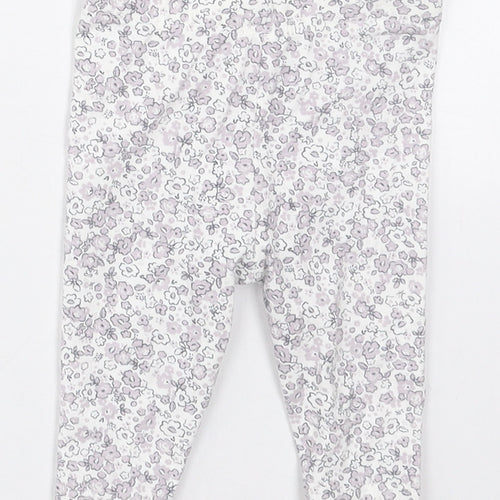 TU Girls Grey Floral Cotton Capri Leggings Size 0-3 Months
