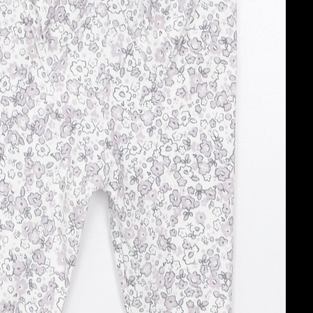 TU Girls Grey Floral Cotton Capri Leggings Size 0-3 Months