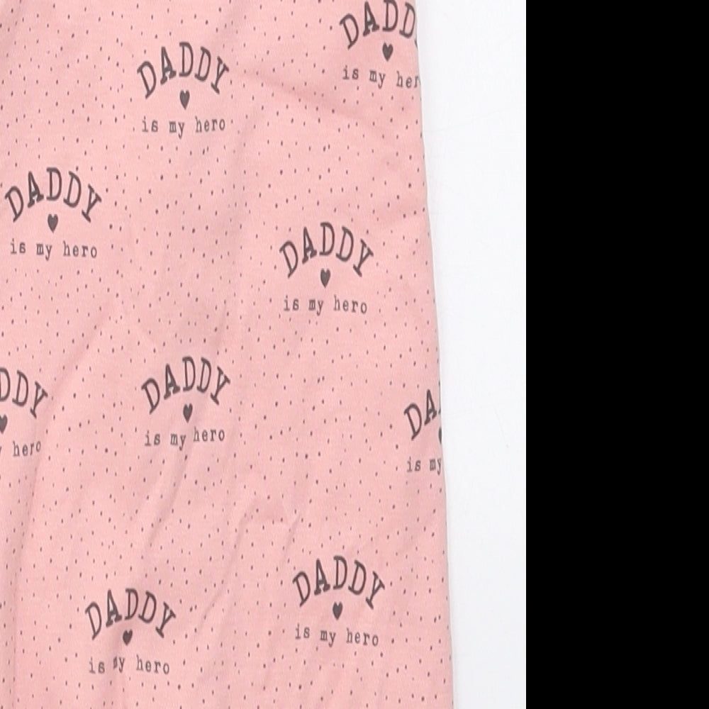 NEXT Girls Pink Polka Dot Cotton Romper One-Piece Size 0-3 Months  Button - Daddy Is My Hero