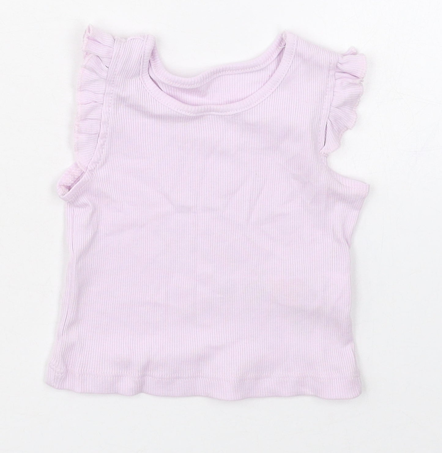 Primark Girls Purple  Cotton Basic Tank Size 0-3 Months Crew Neck Pullover