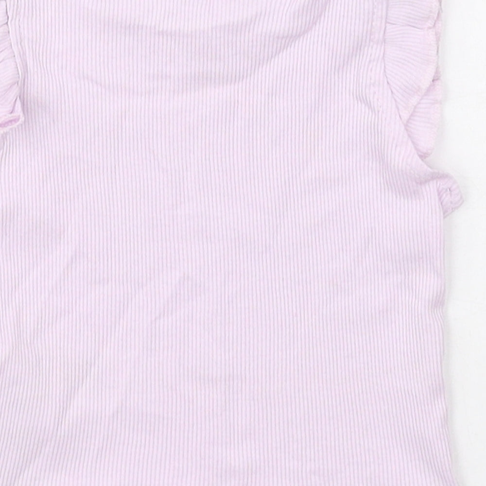 Primark Girls Purple  Cotton Basic Tank Size 0-3 Months Crew Neck Pullover