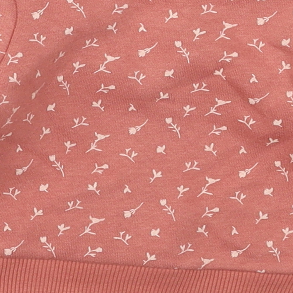 Primark Girls Pink Floral Cotton Basic T-Shirt Size 0-3 Months Crew Neck Pullover