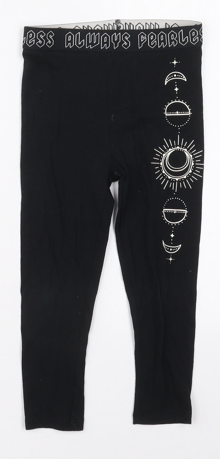 George Girls Black  Cotton Carrot Trousers Size 5-6 Years  Regular  - Always Fearless