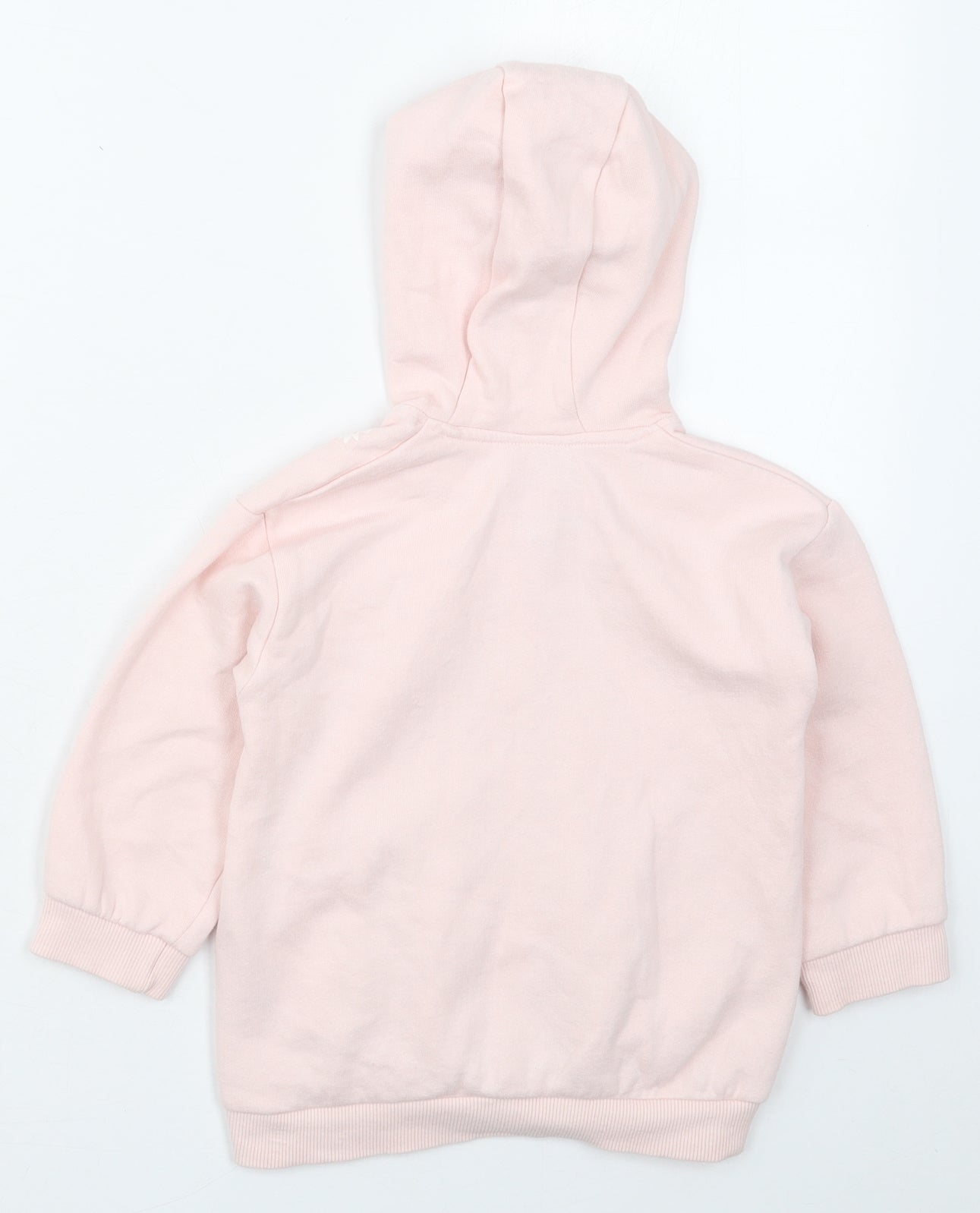 Dunnes Girls Pink Floral Cotton Full Zip Hoodie Size 2-3 Years  Zip