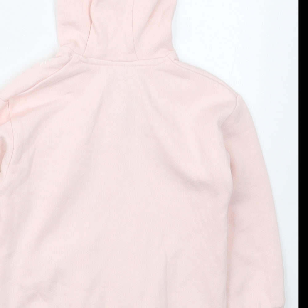 Dunnes Girls Pink Floral Cotton Full Zip Hoodie Size 2-3 Years  Zip
