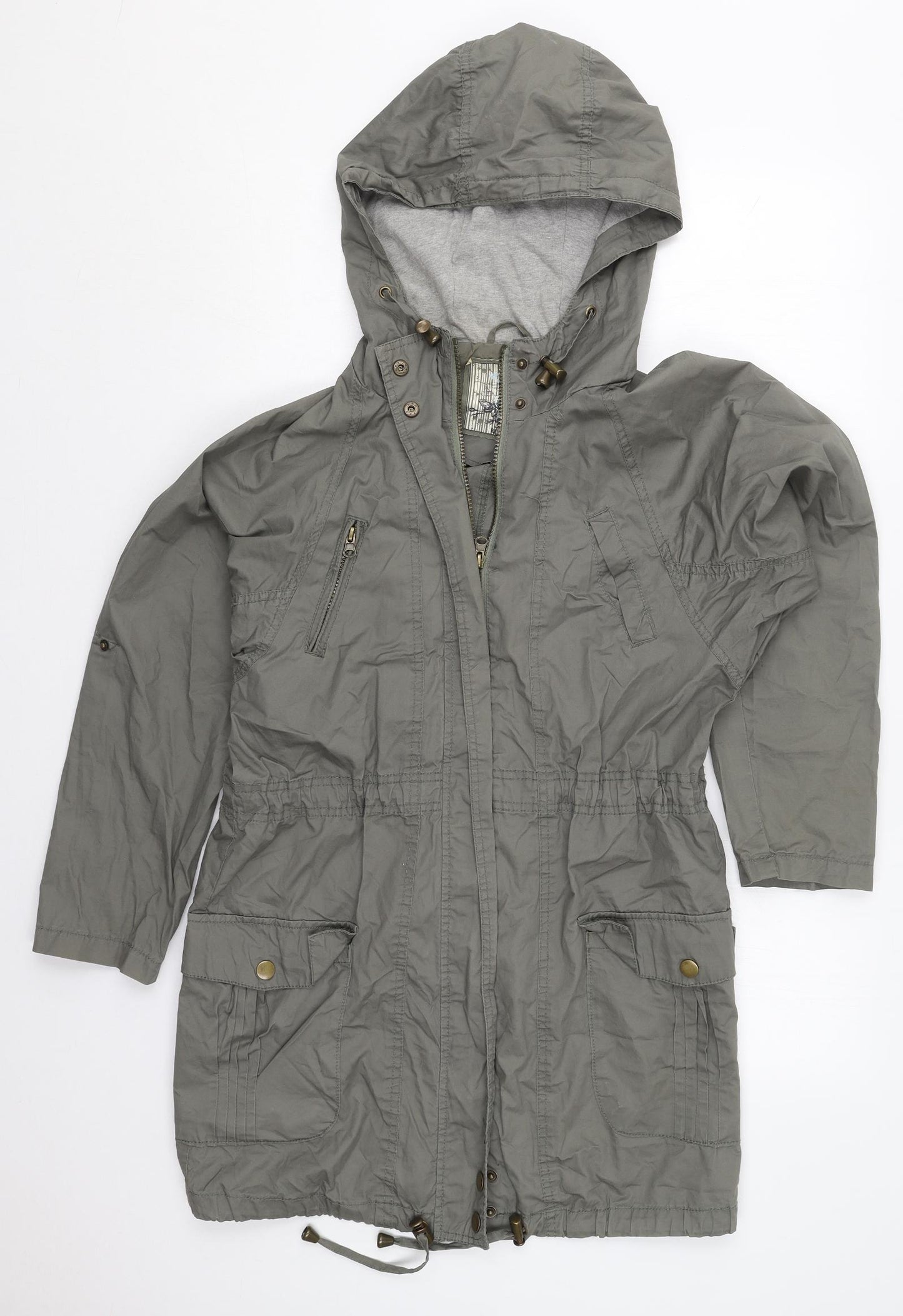 New Look Womens Green   Parka Coat Size 6  Zip